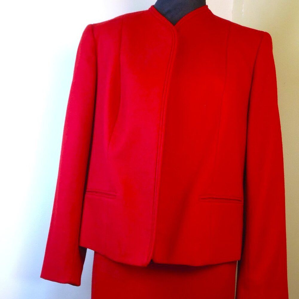 Pendleton Women's 2-piece Virgin Wool Skirt Suit Red Sz 36***Vintage? Lagenlook